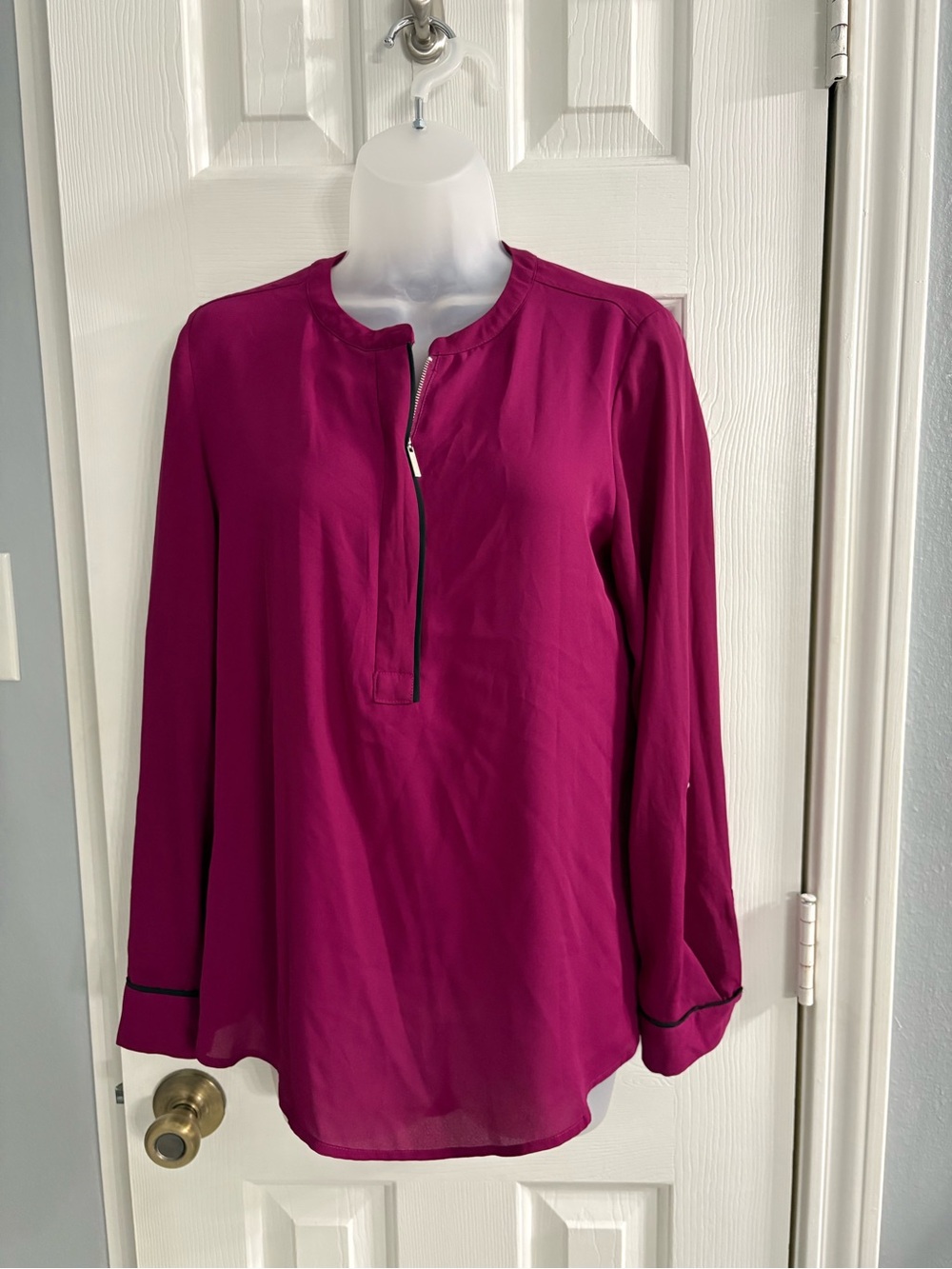 Apt. 9 Fuchsia Half-Zip Long-Sleeve Tunic